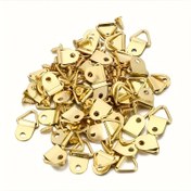 Resim 100 adet (100 adet 50 saç tokası + 50 Vida) Üçgen Metal Resim Askısı, Vidalarla Duvar Fotoğraf Çerçevesi saç tokası, Sanat Gösterimi İçin Küçük Asma Halkası, Küçük saç tokası 