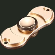 Resim Altın Tonlu Metal Fidget Spinner | Merkezi Dengeli Boncuklu Çift Bıçaklı Tasarım | Yetişkinler İçin Rahatlatıcı ve Odaklanma Geliştirici Oyuncak | Şık, Dayanıklı Masa Aksesuarı 