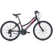 Resim Bianchi Bella 24 24 Jant 21 Vites 36 Cm V-Fren Dağ Bisikleti-Siyah-Fuşya 