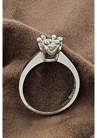 Resim Kral Tacı Iscilikli Swarovski Taşlı Gümüş Tek Taş Yüzük 16 