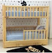 Resim Markaawm Markaawm Montessori Yatak Merdivenli Ahşap Ranza Çekmeceli Akçaağaç 