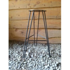 Resim Abronya Bar Sandalyesi Metal Ahşaplı Tasarım Sandalye Tabure Modelleri 1 Adet 