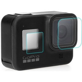 Resim Sanger Go210 Gopro Hero 8 Black için Ekran Lens Koruma Seti 