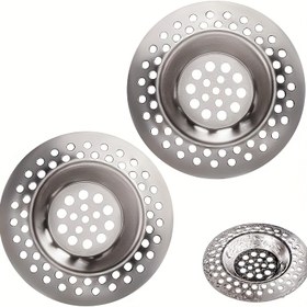 Resim 2 Adet Paslanmaz Çelik Lavabo Süzgeci - Mutfak ve Banyo Lavaboları, Küvetler, Duşlar İçin Pas Dirençli Saç Tutucu ile Temizlik Filtresi - Evde Vazgeçilmez Tesisat Aracı 
