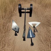 Resim 1'li Paket Ağır Hizmet Tipi Metal 3’ü 1 Arada Bahçe Çapası - Büyük Tekerlekler, Çift Kenarlı Yabani Otları Temizleme ve Toprak Hazırlama Çapası, Ayarlanabilir Tarım Çatalı & Üçgen Sürahi ile Kolay Toprak Gevşetme, Kazma ve Düzleştirme için - Bahçeler, Tarlalar, Çimler İçin İdeal, Ergonomik Tasarım, Sağlam Tekerlek Yapısı 