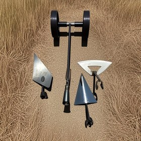 Resim 1'li Paket Ağır Hizmet Tipi Metal 3’ü 1 Arada Bahçe Çapası - Büyük Tekerlekler, Çift Kenarlı Yabani Otları Temizleme ve Toprak Hazırlama Çapası, Ayarlanabilir Tarım Çatalı & Üçgen Sürahi ile Kolay Toprak Gevşetme, Kazma ve Düzleştirme için - Bahçeler, Tarlalar, Çimler İçin İdeal, Ergonomik Tasarım, Sağlam Tekerlek Yapısı 