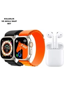 Resim İsmiyle Al S8 Ultra Akıllı Saat + Gürültü Önleyici Kablosuz Kulaklık Seti 