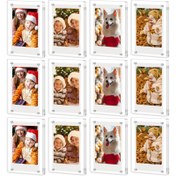 Resim 6/12 Paket Akrilik Polaroid Manyetik Çerçeveler Buzdolabı için, Mini Anlık Fotoğraflar için Şeffaf Resim Çerçeveleri, 5.99 x 8.99 cm Cüzdan Boyutu Instax Mıknatıs Çerçevesi Buzdolabı için 