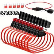 Resim 5/10 adet Dizili Araba Mini Bıçak Filtre Tutucu Kutusu, PC Malzeme, 10A Düğme Filtreleri, Bıçak Tel Kesme Anahtarı Soketi, Otomotiv, ≤36V Çalışma Voltajı, Odalı Elektrik/Hard Wiring Güç Modu ile 
