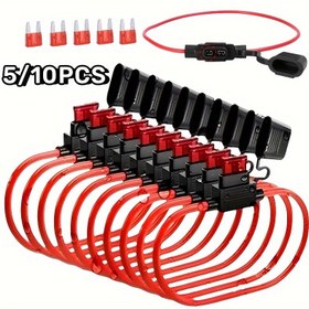 Resim 5/10 adet Dizili Araba Mini Bıçak Filtre Tutucu Kutusu, PC Malzeme, 10A Düğme Filtreleri, Bıçak Tel Kesme Anahtarı Soketi, Otomotiv, ≤36V Çalışma Voltajı, Odalı Elektrik/Hard Wiring Güç Modu ile 