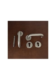 Resim Dora Hastane Tipi Paslanmaz Saten Rozetli Yale Kapı Kolu 3 Takım 