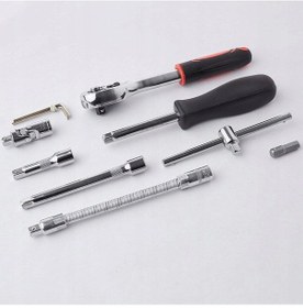 Resim Premium 58 Parça 46mini Lokma Takımı Otomatik Cırcırlı 1/4" 12 Parça Kombine Açık Ağız-yıldız Takım 