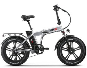 Resim RKS XS25 PRO 20 Jant Fat Bike Katlanabilir Elektrikli Bisiklet Gümüş Gri Renk 