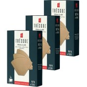 Resim Pearl Shop Kahve Filtresi 4 Numara (Büyük Boy) Naturel Kağıt 3X100 300'LÜ Paket 