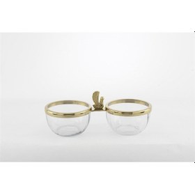 Resim Mikasa Moor Gold Metalli 2 Bölmeli Cam Çerezlik 25x11x10cm Gold 