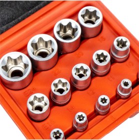 Resim Titi 5589 1/2"- 3/8"-1/4" Torx Lokma Anahtar Seti 14 Parça 