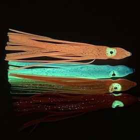 Resim 10cm/12cm Karanlıkta Parlayan Kalamar Eteği - Yumuşak Kauçuk, Gerçekçi Ahtapot Yemi, Trolling ve Balıkçılık İçin Uygun 