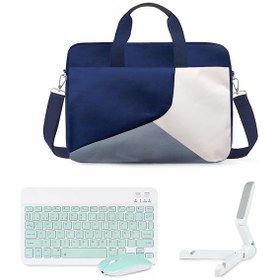 Resim Microcase Huawei Matepad Air 2025 İçin Apple Uyumlu MacBook Çantası + Türkçe Bluetooth Klavye + Mouse + Tablet Standı Yeşil Al5162 Omuz Çantası 
