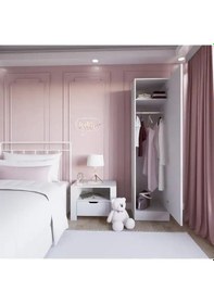 Resim Daisy 45 Cm Beyaz Tek Kapılı Elbise Dolabı - Gardırop Beyaz 