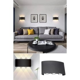 Resim Modern Çift Yönlü LED Duvar Lambası Oturma Odası Yatak Odası Lambası Merdiven Koridor Lambası Aplik 