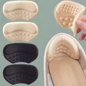 Resim 4 adet Bej, Siyah ve Kahverengi Renklerde Kendinden Yapışkanlı Topuk Yastıkları - Hipoalerjenik Polyester, Kaymaz ve Şişe İçerikleri Ayakkabıların Çok Büyük Olması İçin 