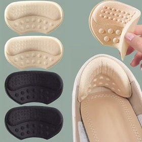 Resim 4 adet Bej, Siyah ve Kahverengi Renklerde Kendinden Yapışkanlı Topuk Yastıkları - Hipoalerjenik Polyester, Kaymaz ve Şişe İçerikleri Ayakkabıların Çok Büyük Olması İçin 