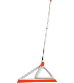 Resim Mufunye Çok Amaçlı Silikon Zemin Kazıyıcı - Saç Tutmayan Banyo Süpürgesi, Beyaz-turuncu 