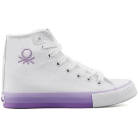 Resim Benetton ® Orijinal Yeni Sezon Kadın Spor Ayakkabı Bn30189 Beyaz Lila 