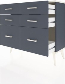 Resim Arges Şifonyer 6 Çekmeceli 88x30x80 Antrasit-aytaşı/antrasit Aytaşı/antrasit 