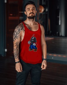 Resim Freeyez Darth Plumber Gym Fitness Tank Top Sporcu Atleti Beyaz 