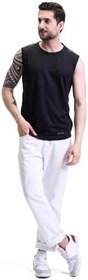Resim Ghassy Co. Erkek Nem Emici Hızlı Kuruma Atletik Teknik Performans Sporcu Sıfır Kol T-Shirt Gym 108 