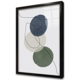 Resim Line Art Soyut Daireler Iı Çerçeveli Cam Tablo-171990 