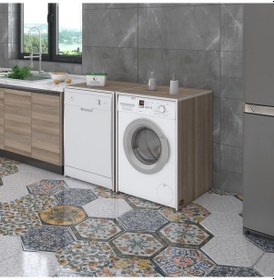 Resim Kenzlife Çamaşır&Kurutma&Bulaşık Makinesi Dolabı Naumkare Crd 90 140 60 Kapaksız Arkalıksız Çok Renkli 