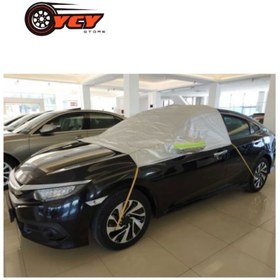 Resim YCY KAR BRANDASI, DON VE BUZLANMALARA KARŞI KALIN ARABA CAM ÖRTÜSÜ ÖN VE YAN CAMLARI KORUMA 