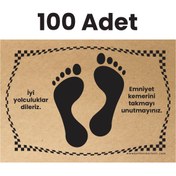 Resim BALKAN AMBALAJ Kraft 120gr Ayak İzi Yatay Oto Paspas Kağıdı 100 Adet - 35x50cm - Kalın Kağıt Baskılı 