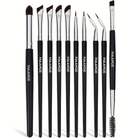 Resim MAANGE 10 Parça Göz Makyaj Fırçası Seti - Far, Kaş ve Eyeliner Fırçaları - Başlangıç Seviyesine Uygun - Seyahat ve Günlük Kullanım İçin - Kadınlar için Hediye 