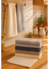 Resim 6 Parça Mutfak Havlusu Seti %100 Pamuklu Özlem Renkli 