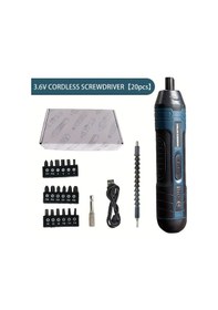 Resim Honeybeeshop 3.6v Lityum Akülü Vidalama Seti Renk Kutusu 20 Parça Set 4 Tork Ayarlı Kablosuz Elektrikli Vidalama Makinesi 