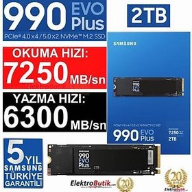 Resim Samsung 2TB 990 EVO PLUS MZ-V9S2T0BW NVME 2.0 SSD 