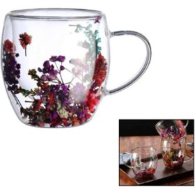 Resim Dmr Çi̇ft Ci̇darli Çi̇çekli̇ Bardak DMR-4829 