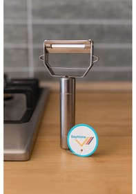 Resim Ergonomik Paslanmaz Çelik Meyve Ve Sebze Soyacağı Metalik 