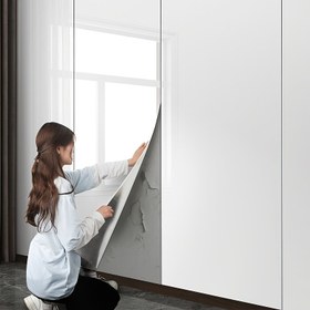 Resim Yapışkanlı Su Geçirmez Duvar Kağıdı - Parlak Beyaz ve Siyah Vinil Mutfak Tezgahı, Dolap ve Banyo Kaplaması - Kolay Çıkarma, Kendinden Yapışkanlı, Desenli, Dikişsiz Uyumlu, Mutfak Tezgahı için Su Geçirmez Yapıştırma 