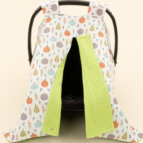 Resim Puset Örtüsü - Çift Taraflı - Fıstık Yeşili Petek - Yeşil Balkabağı 