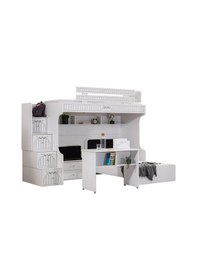 Resim Setaymobilya Londra Ranza Karyola Oturaklı Çalışma Masası 3 Kapaklı Dolap 