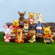 Resim 10 Adet Disney Winnie the Pooh Figürlü Süs Winnie the Pooh Pije Pig Tigger Gacha Dekoratif Süsler Doğum Günü Hediyeleri veya Noel Odası Dekorasyonu İçin Mükemmel, PVC Koleksiyonluk Süsler 