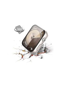 Resim Apple Uyumlu Watch 41mm 7-8-9 Se Seri Starlight 360 Derece Koruma Ve Temperli Cam Ekran Koruyucu 