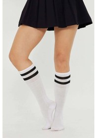 Resim Yetiş Socks Dizaltı Kız Çocuk Okul Çorabı 3'lü Paket Beyaz 