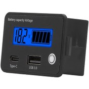 Resim Geeroyoo Dijital Akü Kontrol Cihazı Lcd Ekranlı 8-30v Dc Çift Usb-c Portlu Akü Gerilim Ve Kapasite Ölçer Araç Motosiklet Bot Uyumlu 