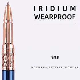 Resim İnce kesim tasarımı ile şık metal kalem, ultra ince iridyum altın uçlu, dayanıklı ve hafif, hassas kaligrafi için mükemmel, rahat tutuş, iki farklı dolma yöntemi, yeniden kullanılabilir mürekkep kartuşu, sanatçılar ve kaligrafiler için ideal, kaligrafi kalem | Şık kalem tasarımı | Dayanıklı mürekkep kalem 