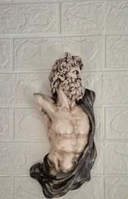 Resim Poseidon Duvar Heykeli Büstü, Döküm Polyester, 30cm 